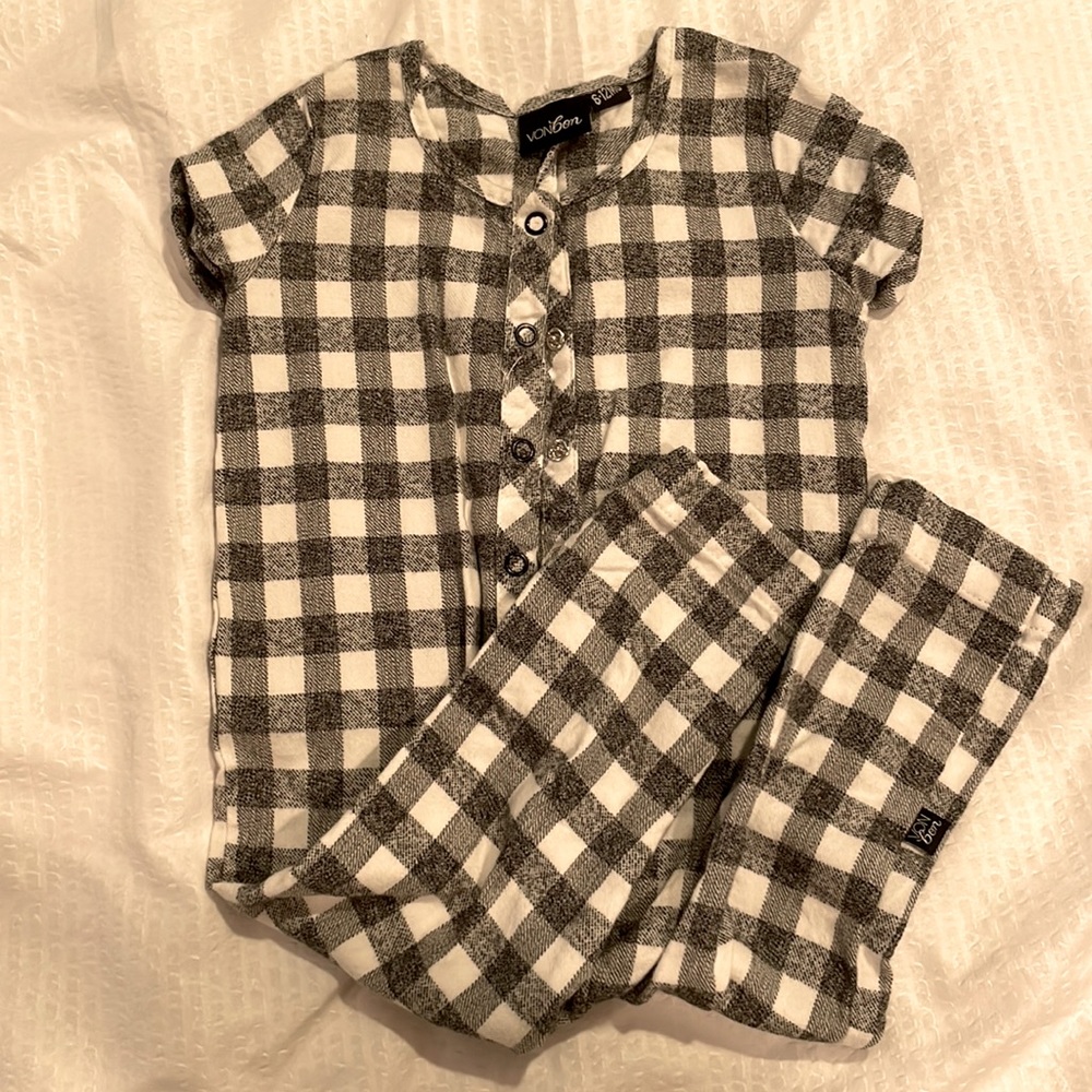 Vonbon plaid romper